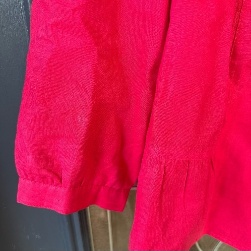 Kim Rogers Size 12 Cropped Peplum 3/4 Length Sleeves Button Up Jacket linen - Picture 4 of 7